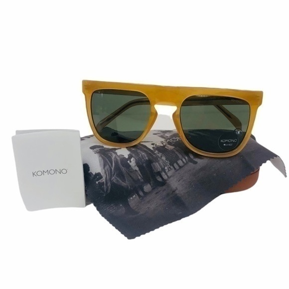 KOMONO Sunglasses Bennet Amber NEW square yellow gold - Picture 2 of 12